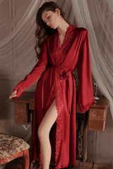 Women's long satin dressing gown